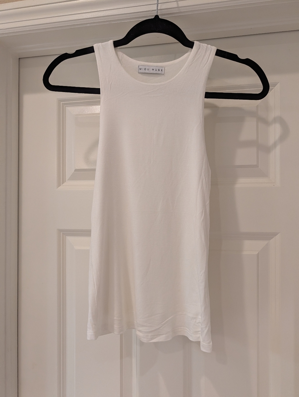 Miou Muse White Racerback Tank Top Size Small